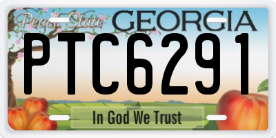 GA license plate PTC6291