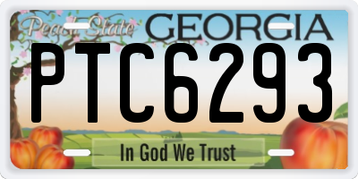GA license plate PTC6293