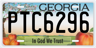 GA license plate PTC6296