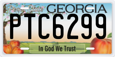GA license plate PTC6299