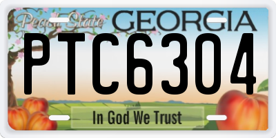 GA license plate PTC6304