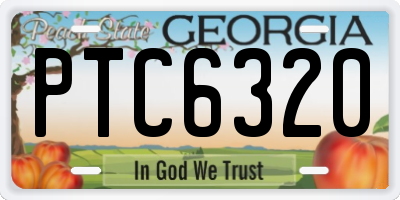 GA license plate PTC6320