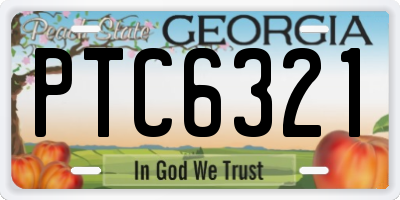GA license plate PTC6321