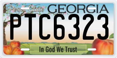GA license plate PTC6323