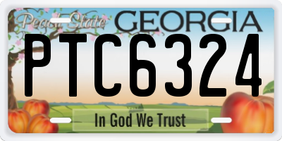 GA license plate PTC6324