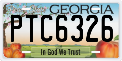 GA license plate PTC6326