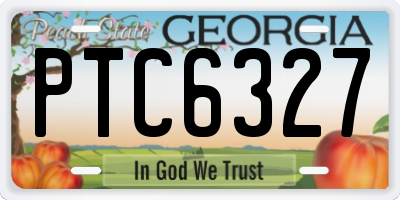 GA license plate PTC6327