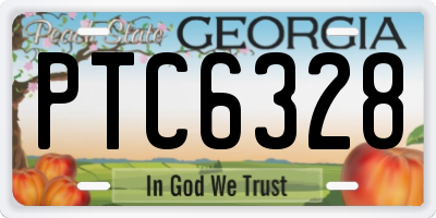 GA license plate PTC6328