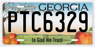 GA license plate PTC6329