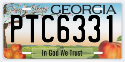 GA license plate PTC6331