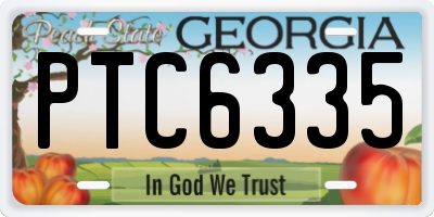 GA license plate PTC6335