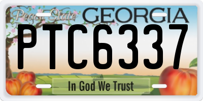 GA license plate PTC6337