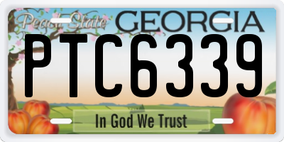 GA license plate PTC6339