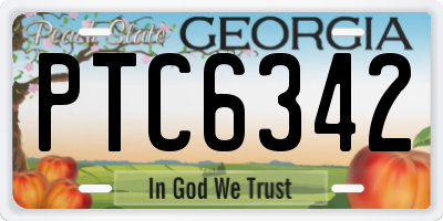 GA license plate PTC6342