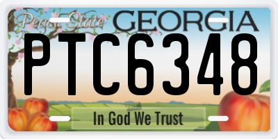 GA license plate PTC6348