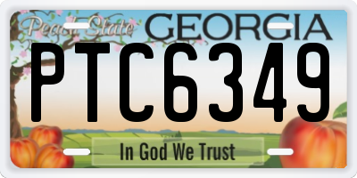 GA license plate PTC6349