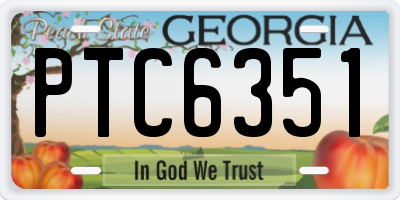 GA license plate PTC6351