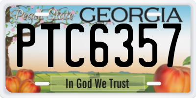 GA license plate PTC6357