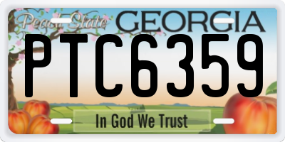 GA license plate PTC6359