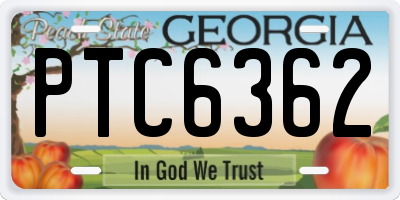 GA license plate PTC6362