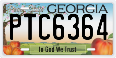 GA license plate PTC6364