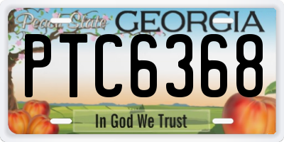 GA license plate PTC6368