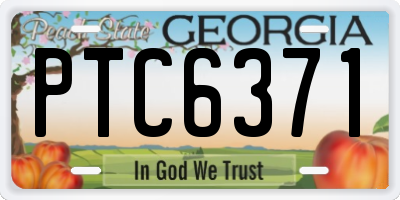 GA license plate PTC6371