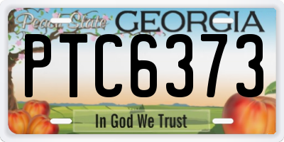 GA license plate PTC6373