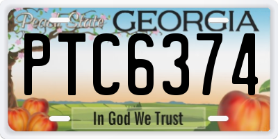 GA license plate PTC6374