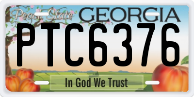 GA license plate PTC6376