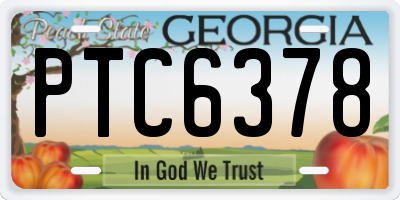 GA license plate PTC6378