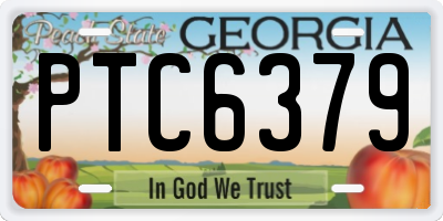 GA license plate PTC6379