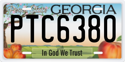 GA license plate PTC6380