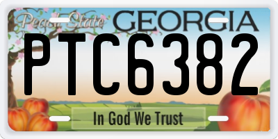 GA license plate PTC6382