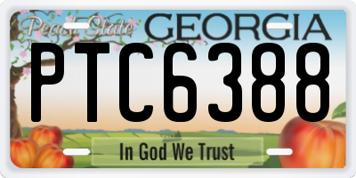 GA license plate PTC6388