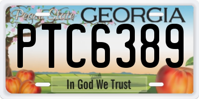 GA license plate PTC6389