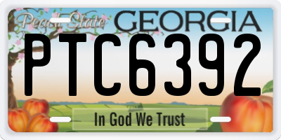 GA license plate PTC6392