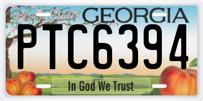GA license plate PTC6394