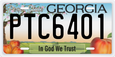 GA license plate PTC6401