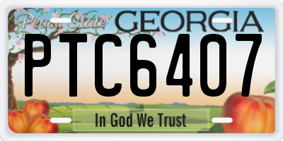 GA license plate PTC6407
