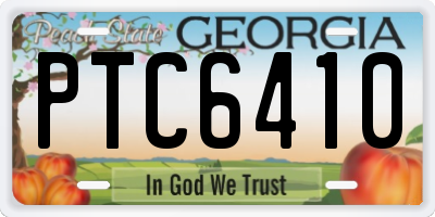 GA license plate PTC6410