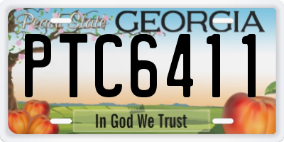 GA license plate PTC6411