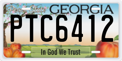 GA license plate PTC6412