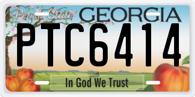 GA license plate PTC6414