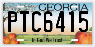 GA license plate PTC6415