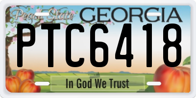 GA license plate PTC6418