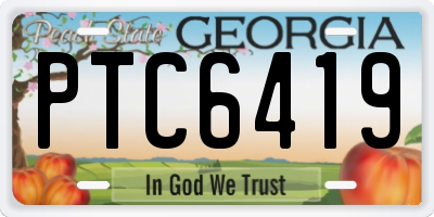 GA license plate PTC6419