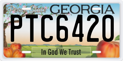 GA license plate PTC6420