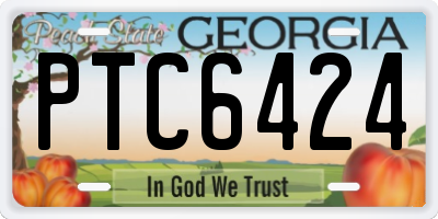 GA license plate PTC6424