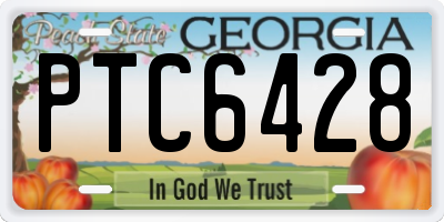 GA license plate PTC6428